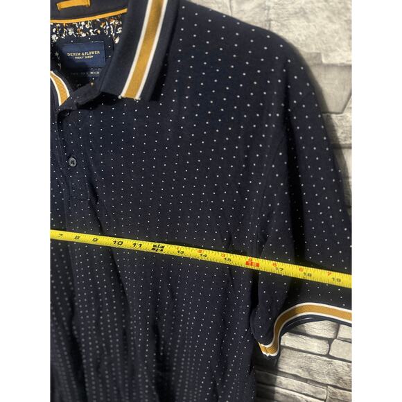 Denim & Flower Polo Shirt - Size Small - Navy Blue - 122 - Picture 4 of 5